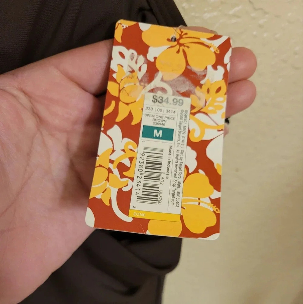 New Merona brown one piece swimsuit - Picture 5 of 6